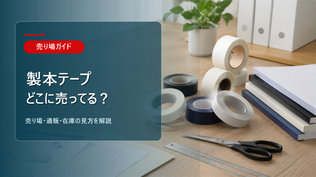 製本テープはどこに売ってるかを解説するアイキャッチ画像