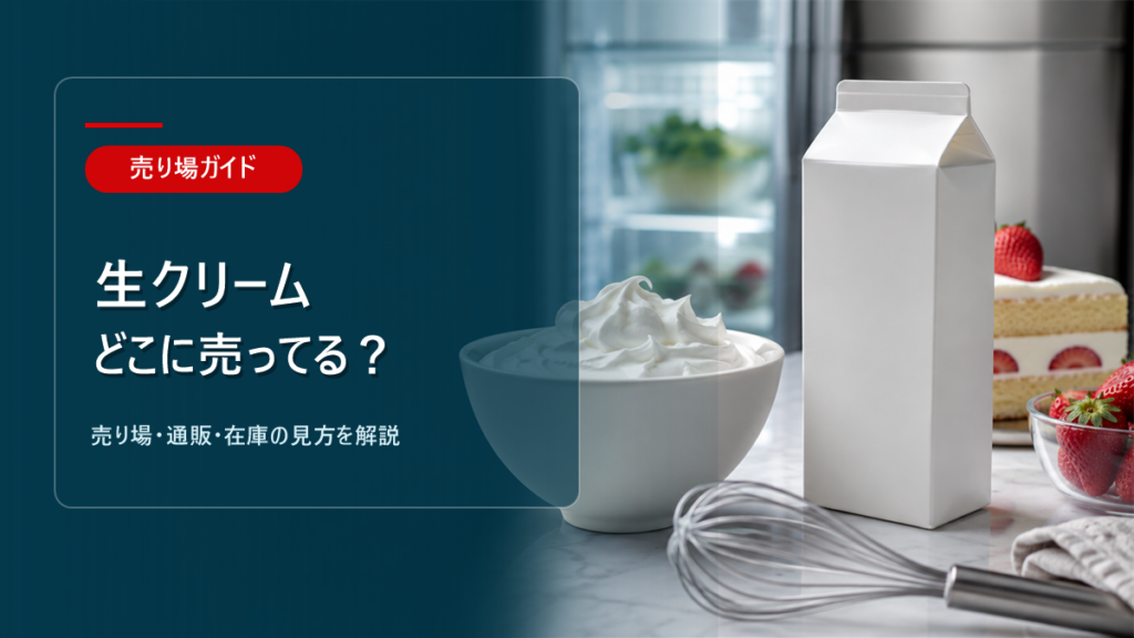生クリームはどこに売ってるかを解説するアイキャッチ画像