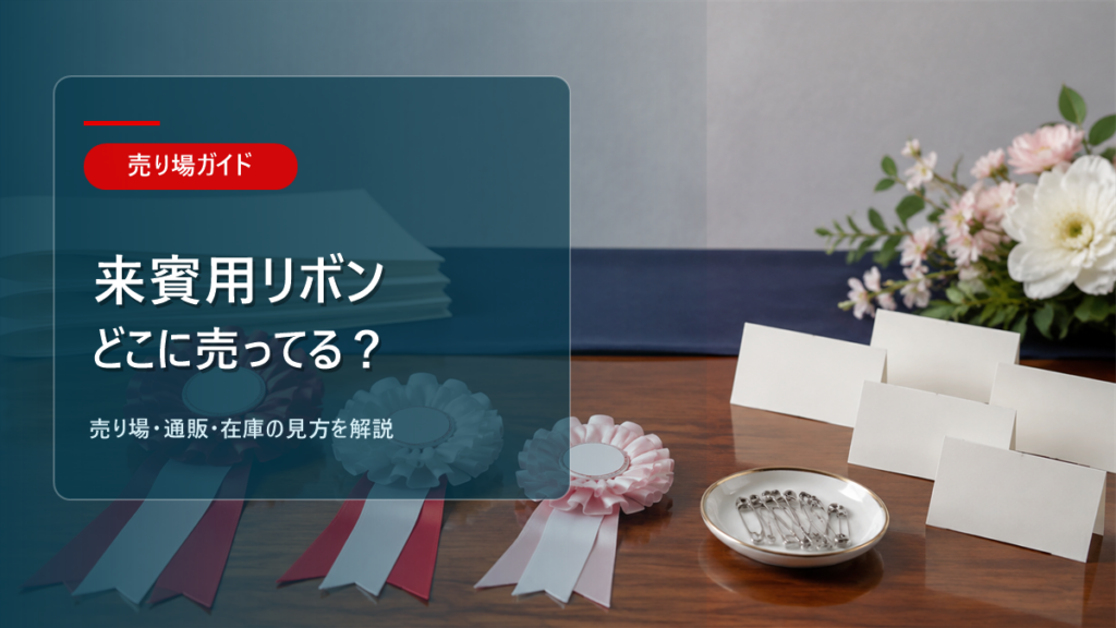 来賓用リボンはどこに売ってるかを解説するアイキャッチ画像