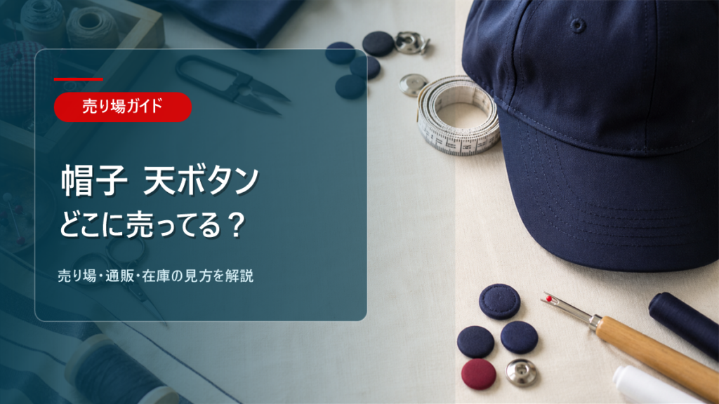 帽子 天ボタンはどこに売ってるかを解説するアイキャッチ画像