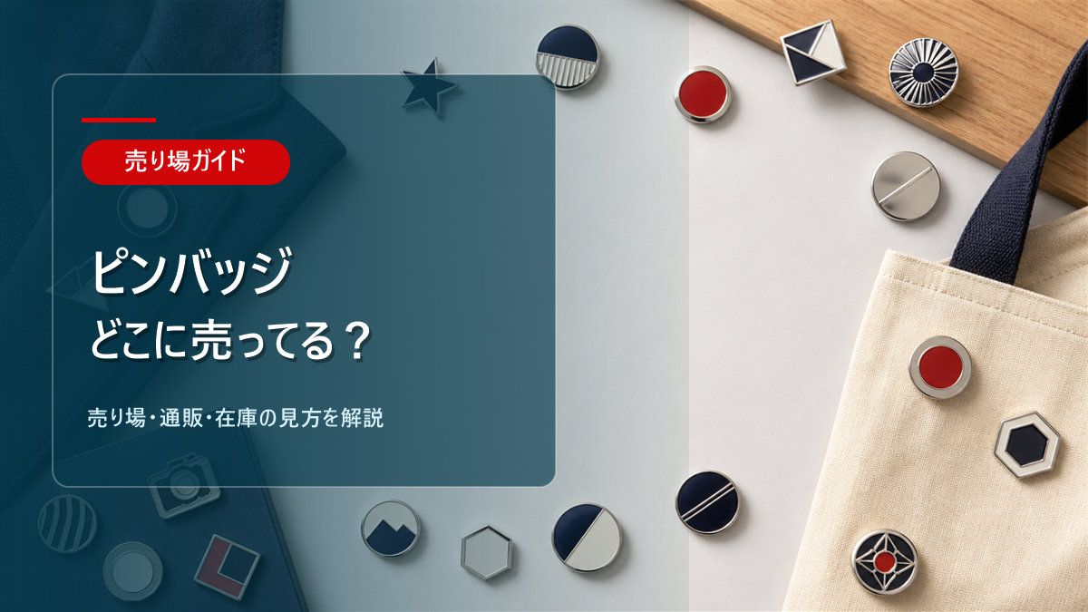 ピンバッジはどこに売ってるかを解説するアイキャッチ画像
