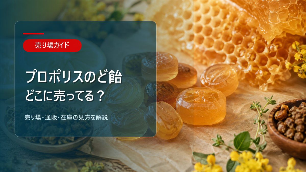 プロポリスのど飴はどこに売ってるかを解説するアイキャッチ画像