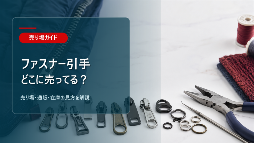 ファスナー引手はどこに売ってるかを解説するアイキャッチ画像